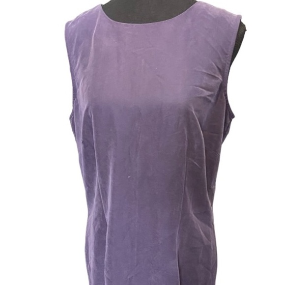 ⚪️ Coldwater Creek classic high neckline sleeveless dress plum m - Picture 3 of 6